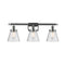 Cone Bath Vanity Light shown in the Polished Chrome finish with a Seedy shade