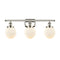 Beacon Bath Vanity Light shown in the Polished Nickel finish with a Matte White shade