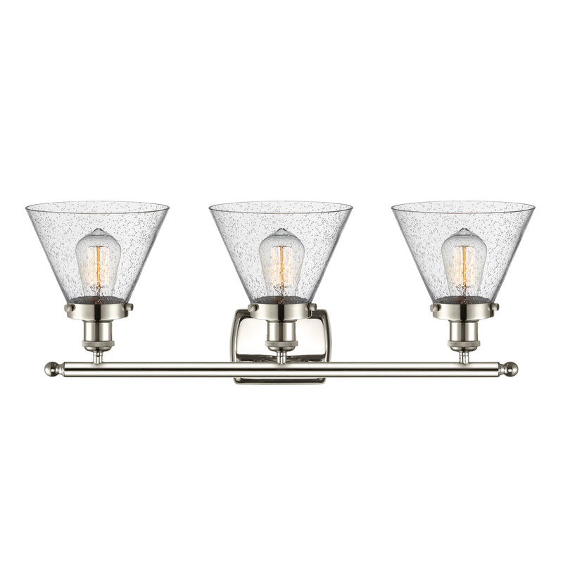 Innovations Lighting Large Cone 3 Light Bath Vanity Light Part Of The Ballston Collection 916-3W-PN-G44-LED