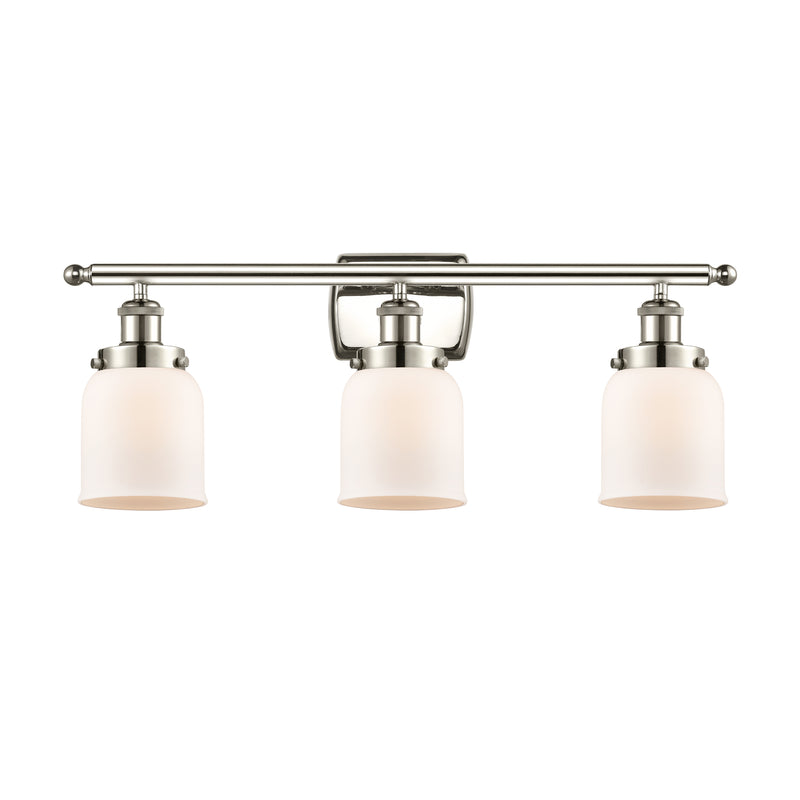 Bell Bath Vanity Light shown in the Polished Nickel finish with a Matte White shade