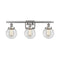 Beacon Bath Vanity Light shown in the Brushed Satin Nickel finish with a Clear shade