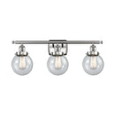 Beacon Bath Vanity Light shown in the Brushed Satin Nickel finish with a Seedy shade