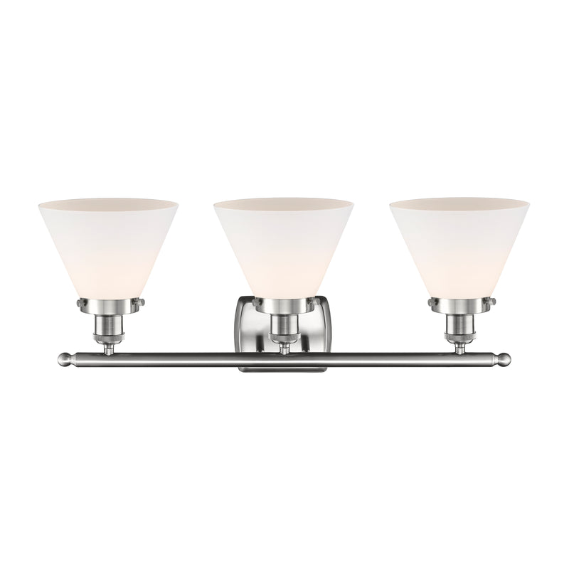 Innovations Lighting Large Cone 3 Light Bath Vanity Light Part Of The Ballston Collection 916-3W-SN-G41-LED