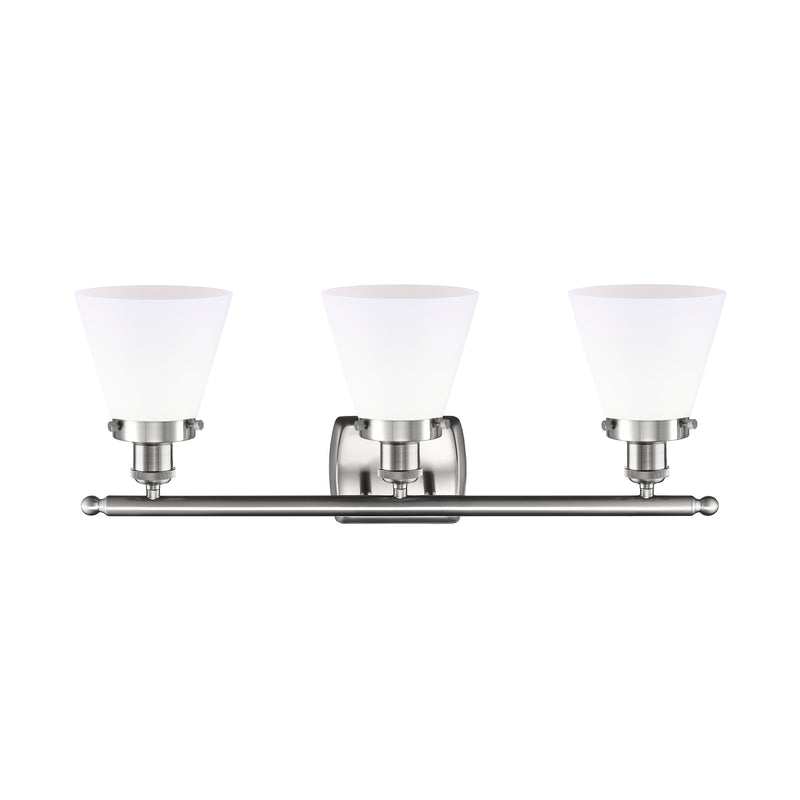 Innovations Lighting Small Cone 3 Light Bath Vanity Light Part Of The Ballston Collection 916-3W-SN-G61