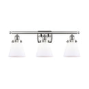 Cone Bath Vanity Light shown in the Brushed Satin Nickel finish with a Matte White shade