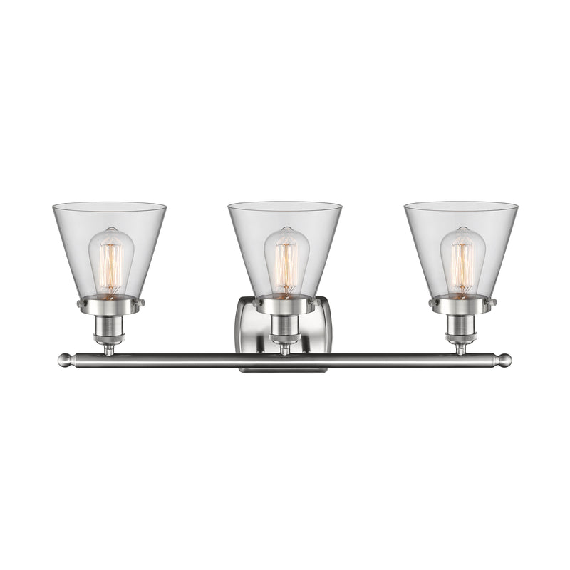 Innovations Lighting Small Cone 3 Light Bath Vanity Light Part Of The Ballston Collection 916-3W-SN-G62