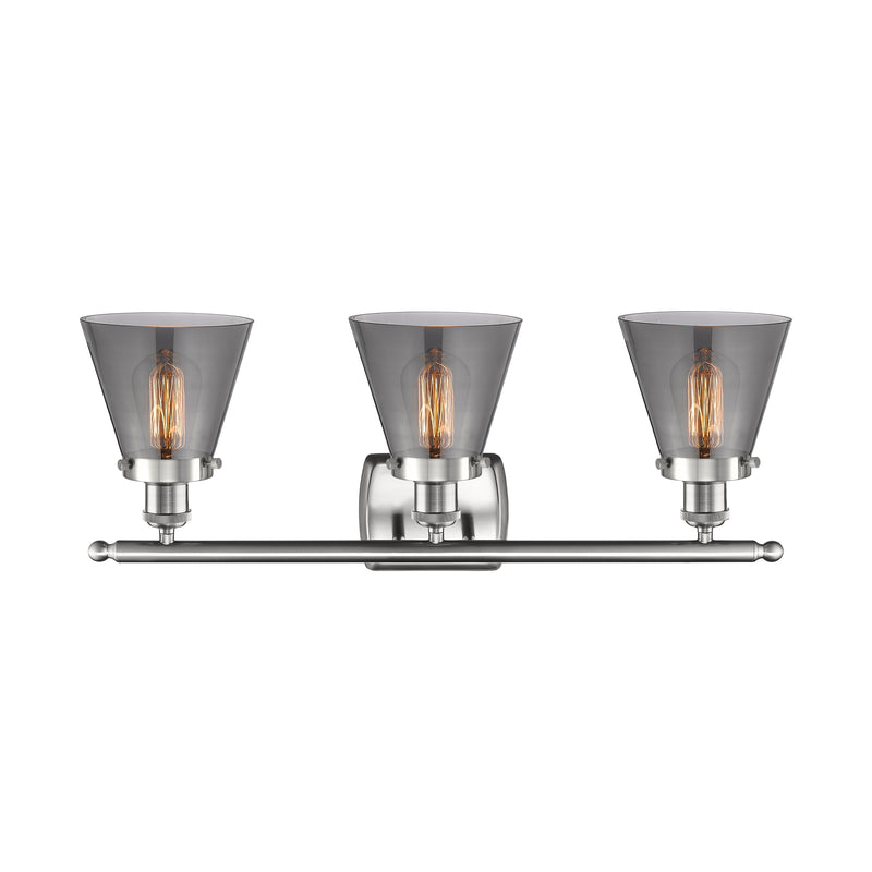 Innovations Lighting Small Cone 3 Light Bath Vanity Light Part Of The Ballston Collection 916-3W-SN-G63