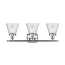 Innovations Lighting Small Cone 3 Light Bath Vanity Light Part Of The Ballston Collection 916-3W-SN-G64