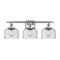 Bell Bath Vanity Light shown in the Brushed Satin Nickel finish with a Seedy shade