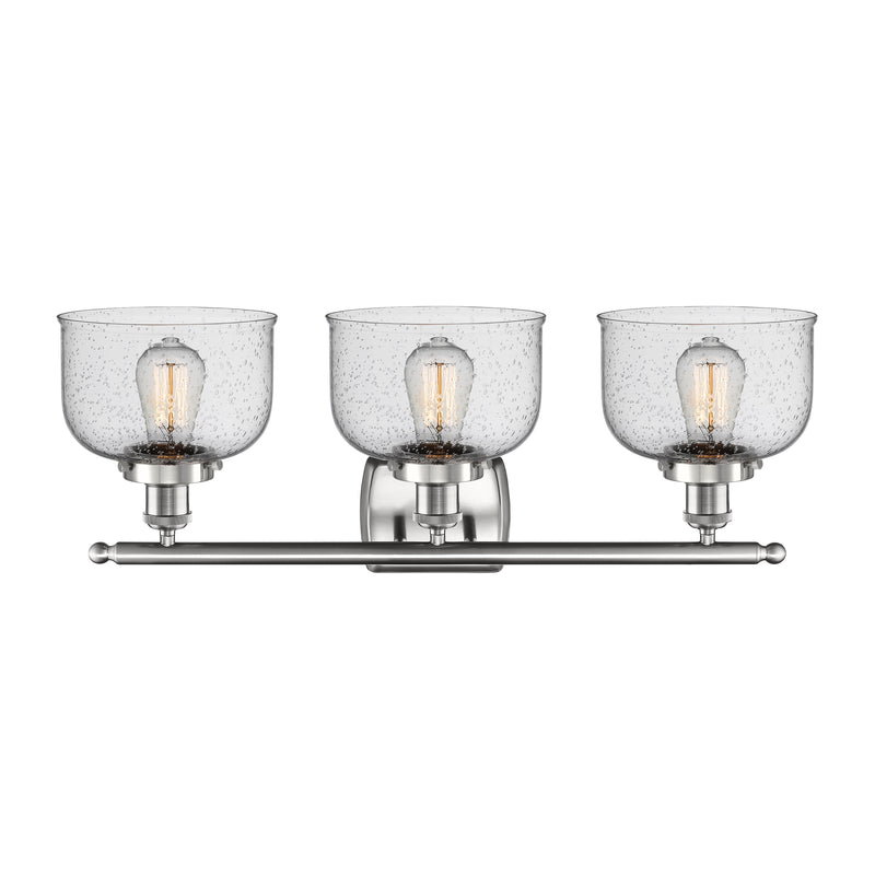 Innovations Lighting Large Bell 3 Light Bath Vanity Light Part Of The Ballston Collection 916-3W-SN-G74-LED