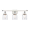 Bell Bath Vanity Light shown in the White and Polished Chrome finish with a Seedy shade