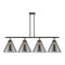 Cone Island Light shown in the Black Antique Brass finish with a Plated Smoke shade