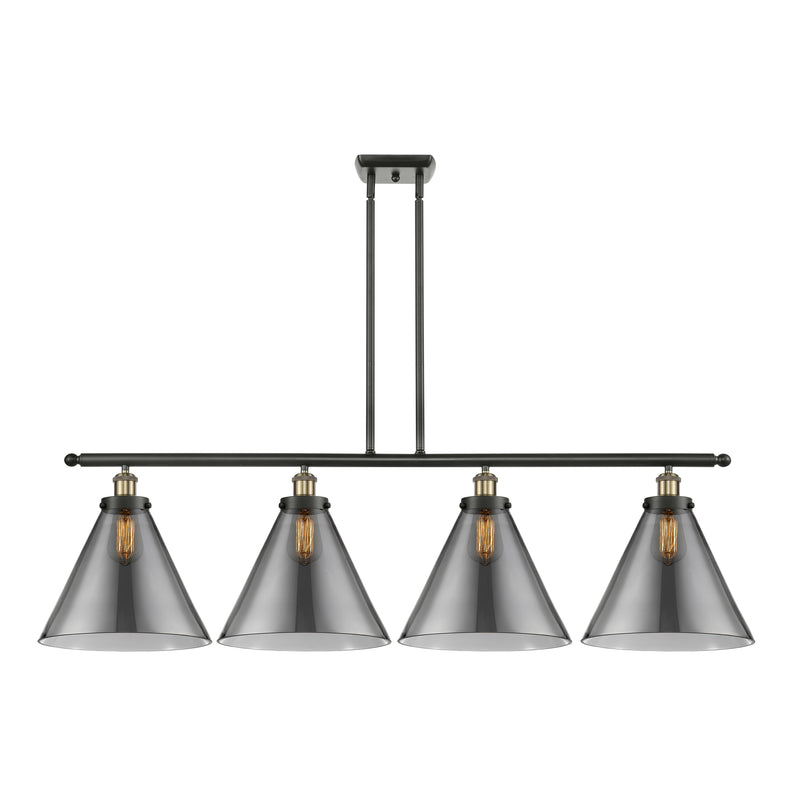 Cone Island Light shown in the Black Antique Brass finish with a Plated Smoke shade