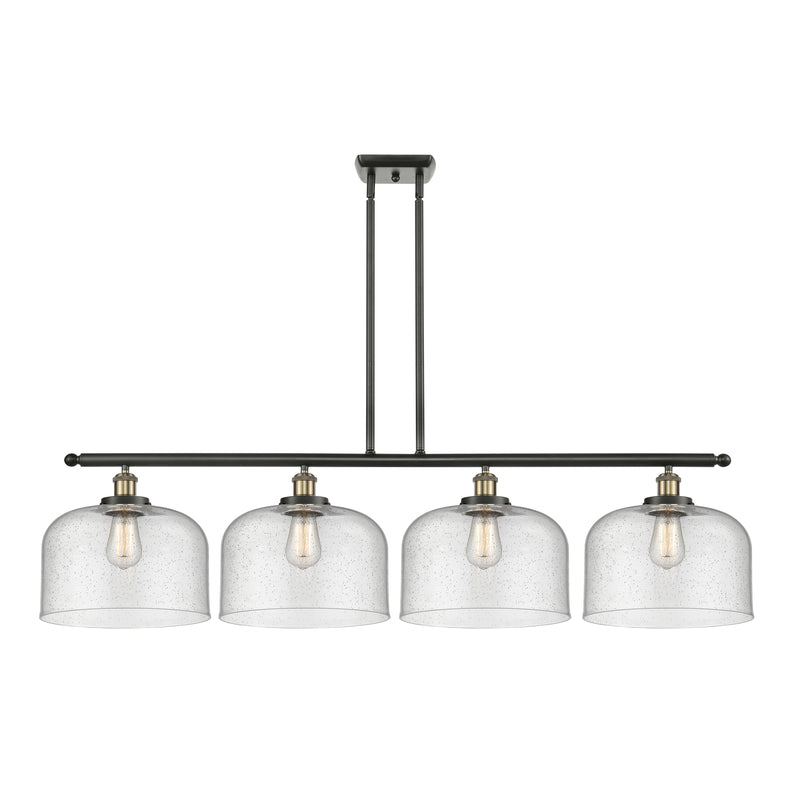 Bell Island Light shown in the Black Antique Brass finish with a Seedy shade