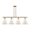 Cone Island Light shown in the Brushed Brass finish with a Matte White shade