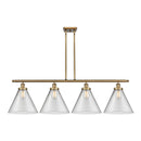 Cone Island Light shown in the Brushed Brass finish with a Clear shade