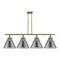 Cone Island Light shown in the Brushed Brass finish with a Plated Smoke shade