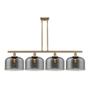 Bell Island Light shown in the Brushed Brass finish with a Plated Smoke shade