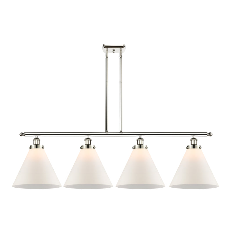 Cone Island Light shown in the Polished Nickel finish with a Matte White shade