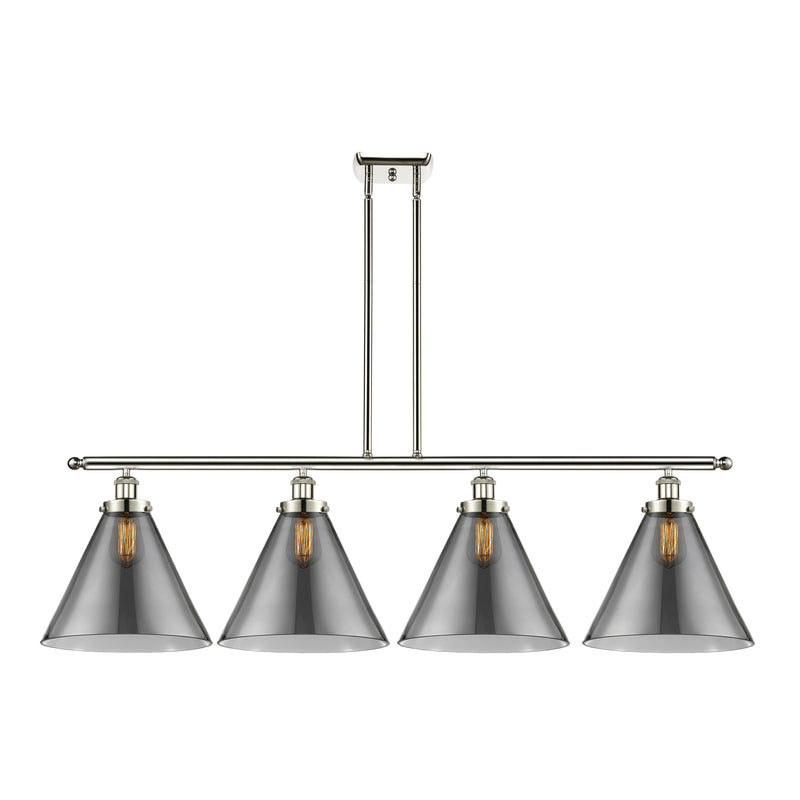 Cone Island Light shown in the Polished Nickel finish with a Plated Smoke shade