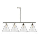 Cone Island Light shown in the Polished Nickel finish with a Seedy shade