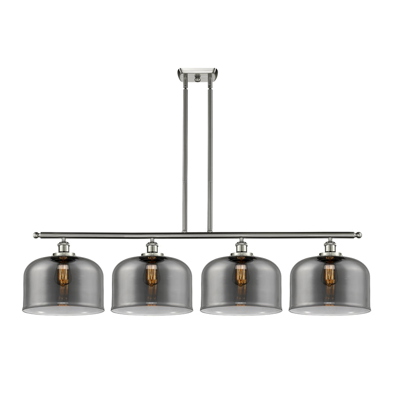 Bell Island Light shown in the Brushed Satin Nickel finish with a Plated Smoke shade