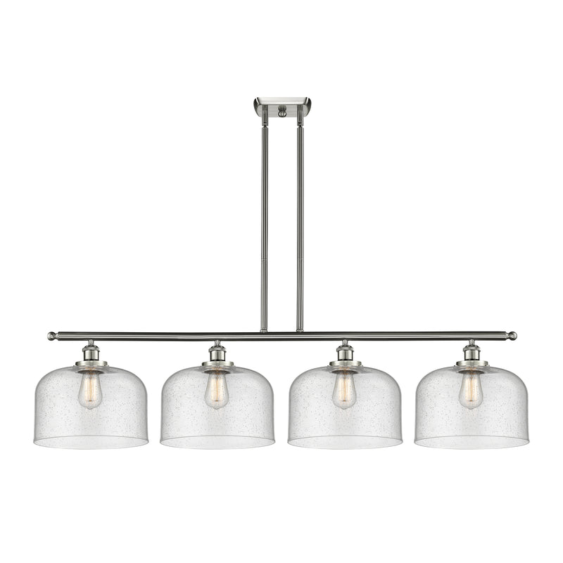 Bell Island Light shown in the Brushed Satin Nickel finish with a Seedy shade