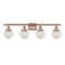 Beacon Bath Vanity Light shown in the Antique Copper finish with a Clear shade