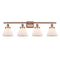 Cone Bath Vanity Light shown in the Antique Copper finish with a Matte White shade