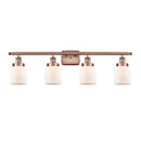 Bell Bath Vanity Light shown in the Antique Copper finish with a Matte White shade