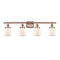 Bell Bath Vanity Light shown in the Antique Copper finish with a Matte White shade