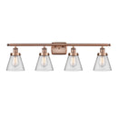 Cone Bath Vanity Light shown in the Antique Copper finish with a Clear shade