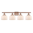 Bell Bath Vanity Light shown in the Antique Copper finish with a Matte White shade