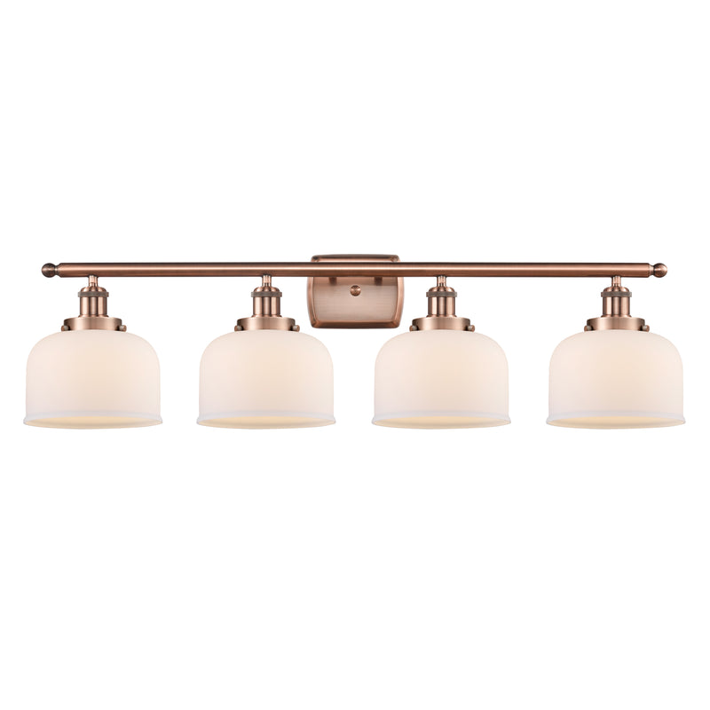 Bell Bath Vanity Light shown in the Antique Copper finish with a Matte White shade