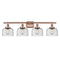 Bell Bath Vanity Light shown in the Antique Copper finish with a Seedy shade