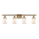 Bell Bath Vanity Light shown in the Brushed Brass finish with a Matte White shade