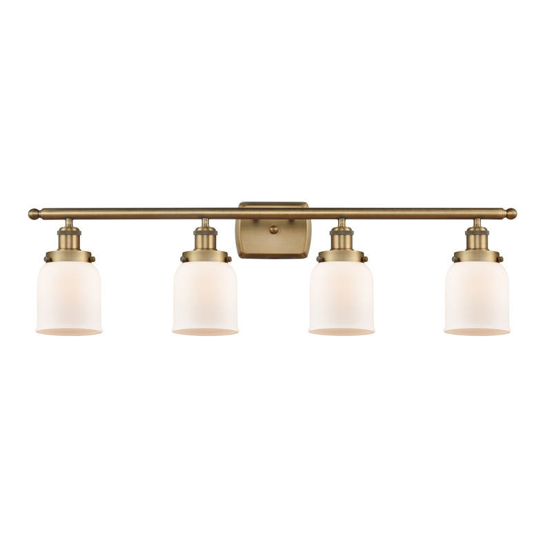 Bell Bath Vanity Light shown in the Brushed Brass finish with a Matte White shade