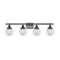 Beacon Bath Vanity Light shown in the Matte Black finish with a Clear shade