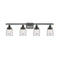 Bell Bath Vanity Light shown in the Matte Black finish with a Clear shade