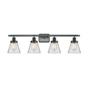 Cone Bath Vanity Light shown in the Matte Black finish with a Clear shade