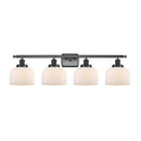 Bell Bath Vanity Light shown in the Matte Black finish with a Matte White shade