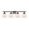 Bell Bath Vanity Light shown in the Matte Black finish with a Matte White shade