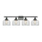 Bell Bath Vanity Light shown in the Matte Black finish with a Clear shade