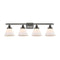 Cone Bath Vanity Light shown in the Oil Rubbed Bronze finish with a Matte White shade