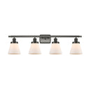 Cone Bath Vanity Light shown in the Oil Rubbed Bronze finish with a Matte White shade