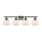 Bell Bath Vanity Light shown in the Oil Rubbed Bronze finish with a Matte White shade