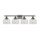 Bell Bath Vanity Light shown in the Oil Rubbed Bronze finish with a Clear shade