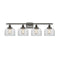 Bell Bath Vanity Light shown in the Oil Rubbed Bronze finish with a Clear shade