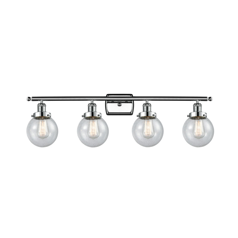 Beacon Bath Vanity Light shown in the Polished Chrome finish with a Seedy shade