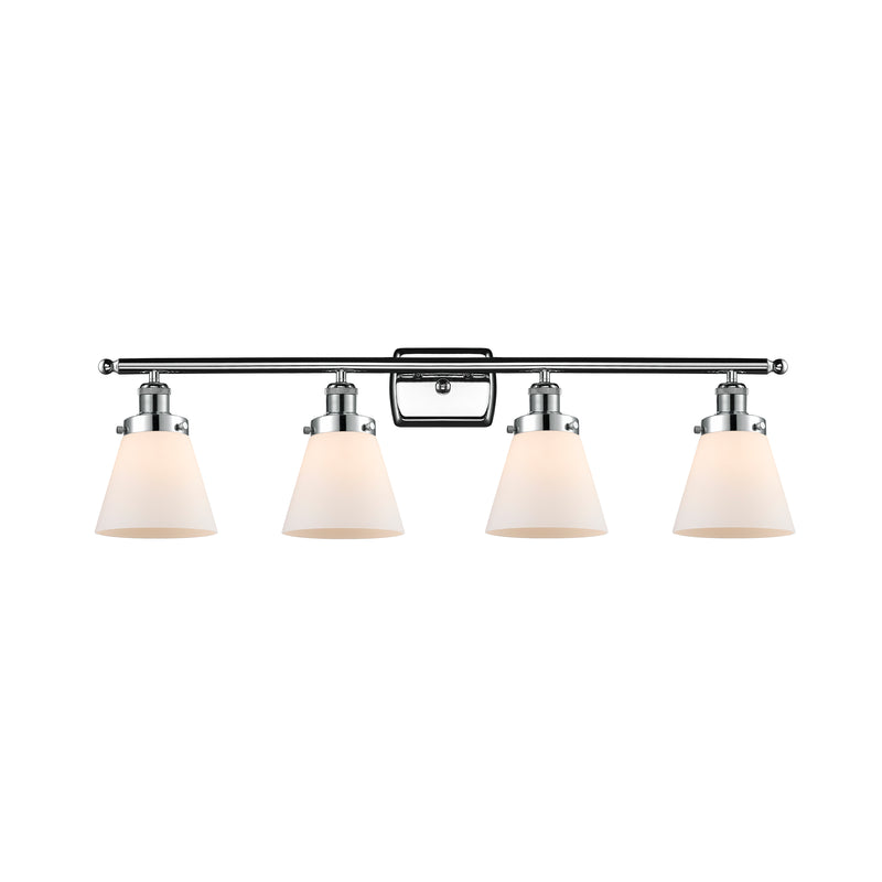 Cone Bath Vanity Light shown in the Polished Chrome finish with a Matte White shade